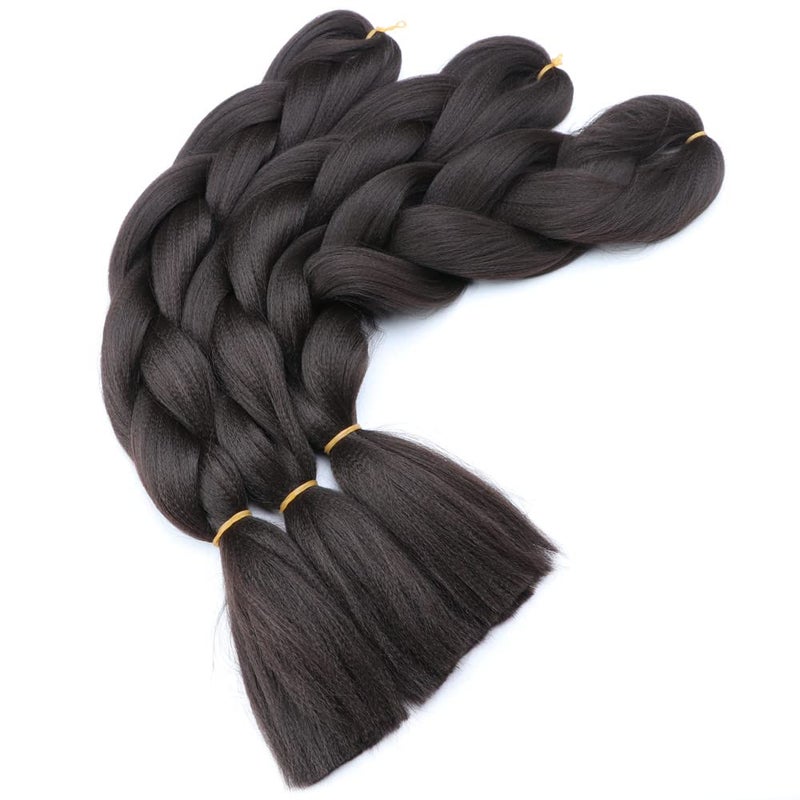 Sharopul Original Jumbo Braids Hair Extension 3pcs Pure Black Color 24inch 100g/pc For Twist Box Braiding Hair (4#) - Image 3